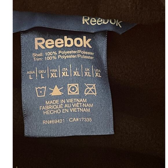 REEBOK PREMIUM MICRO FLEECE Jacket - X-Large - Black/Blue Logo - NEW - Picture 5 of 12